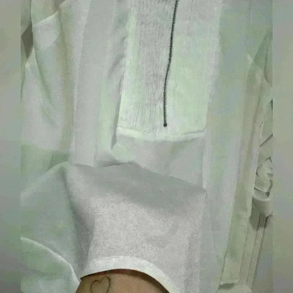 Michael Kors Longsleeve Zipper Tuxedo Shirt - Picture 5 of 7